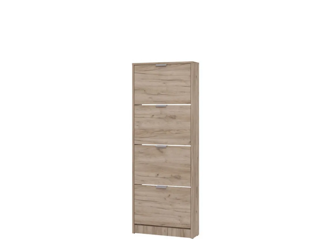 Scarpiere > Dmora Scarpiera un Ripiano 5 Ante 58x18x191.5h cm, kit Fissaggio a Muro Incluso - Capriolo Marrone Rovere scuro