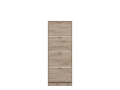 Scarpiere > Dmora Scarpiera un Ripiano 5 Ante 58x18x191.5h cm, kit Fissaggio a Muro Incluso - Capriolo Marrone Rovere scuro