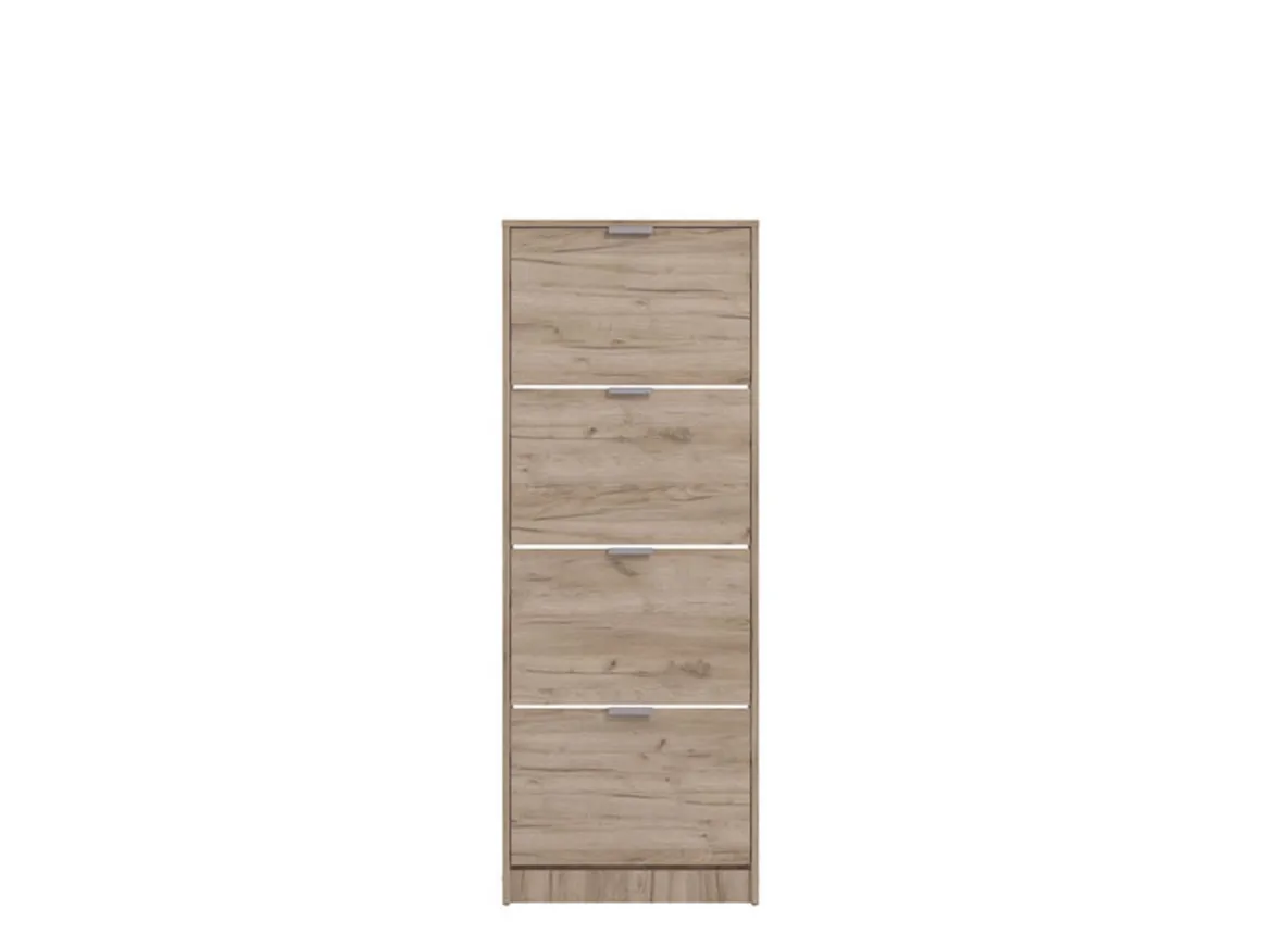Scarpiere > Dmora Scarpiera un Ripiano 5 Ante 58x18x191.5h cm, kit Fissaggio a Muro Incluso - Capriolo Marrone Rovere scuro