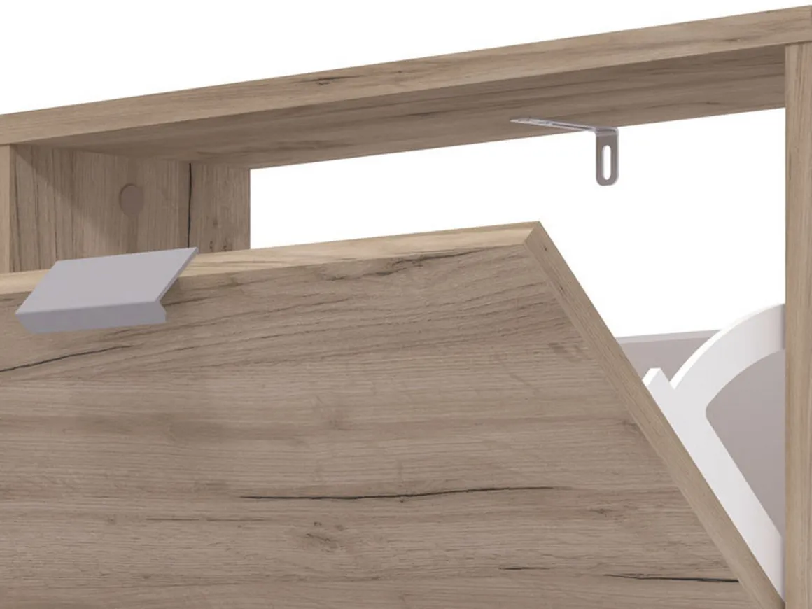 Scarpiere > Dmora Scarpiera un Ripiano 5 Ante 58x18x191.5h cm, kit Fissaggio a Muro Incluso - Capriolo Marrone Rovere scuro