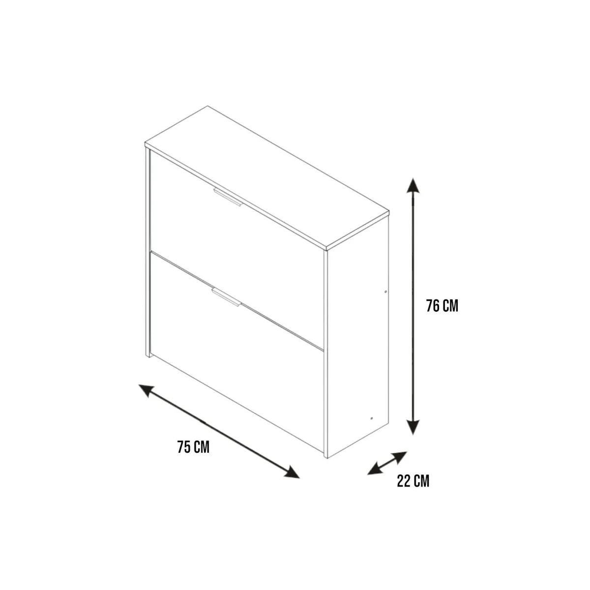 Bagno|Scarpiere > Dmora Scarpiera minimal 2 ante bianca 75x76h cm - Anakin Bianco