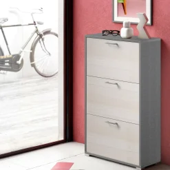 Bagno|Scarpiere > Dmora Scarpiera minimal larice 67x112h cm in legno - Axinite Marrone Larice