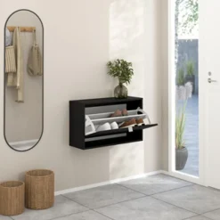 Scarpiere > Dmora Scarpiera Colore Ante 70.3x24.05x41.8h cm, - Ordona Nero