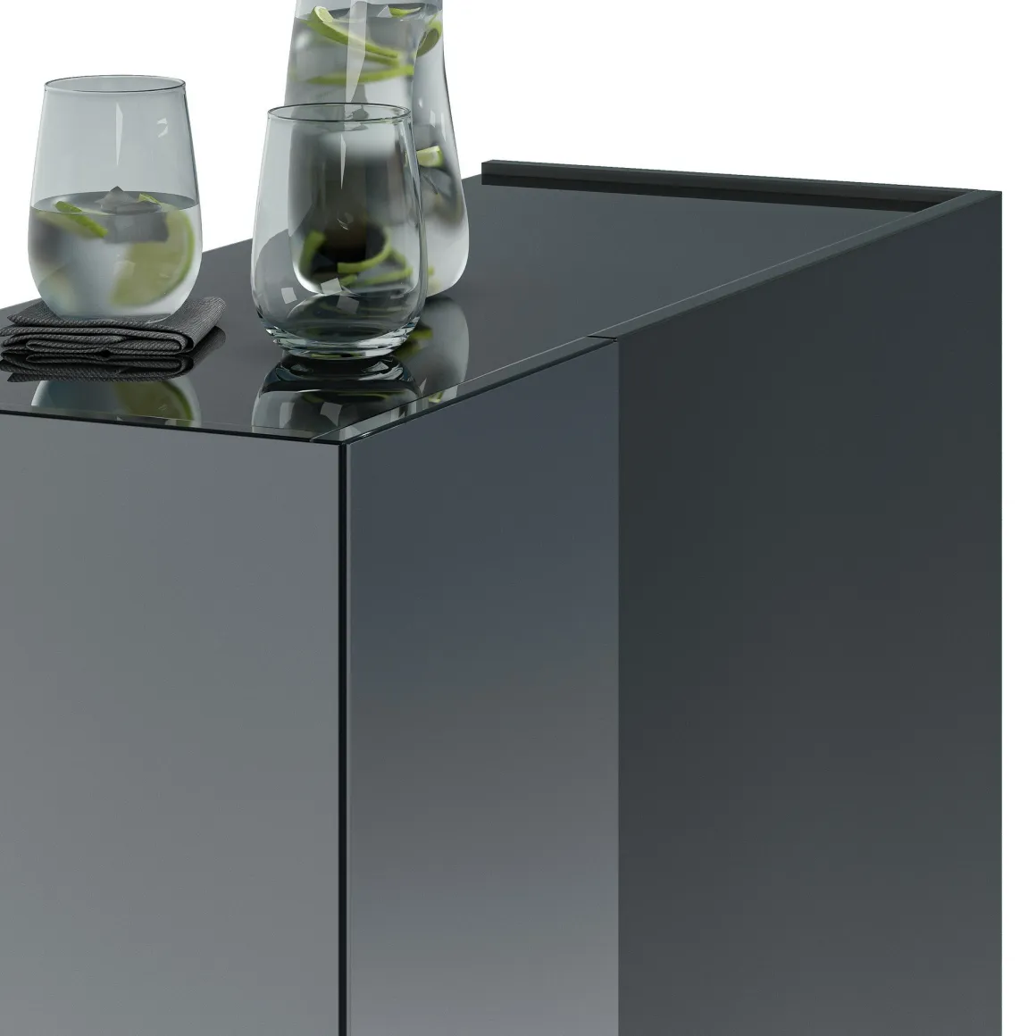 Scarpiera Nero Lucido Trasparente 5 Ripiani 20 Paia 60x40x190h cm, 6 Vani - Zumaglia