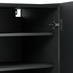 Scarpiera Nero Lucido Trasparente 5 Ripiani 20 Paia 60x40x190h cm, 6 Vani - Zumaglia
