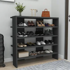 Scarpiere > Dmora Scarpiera 16 Paia 5 Ripiani 76x31x72h cm, 4 Vani - Offida Nero