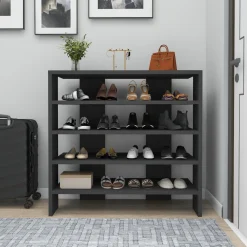 Scarpiere > Dmora Scarpiera 16 Paia 5 Ripiani 76x31x72h cm, 4 Vani - Offida Nero