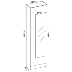 Scarpiera 12 paia bianca 50x185h cm - Arlanda