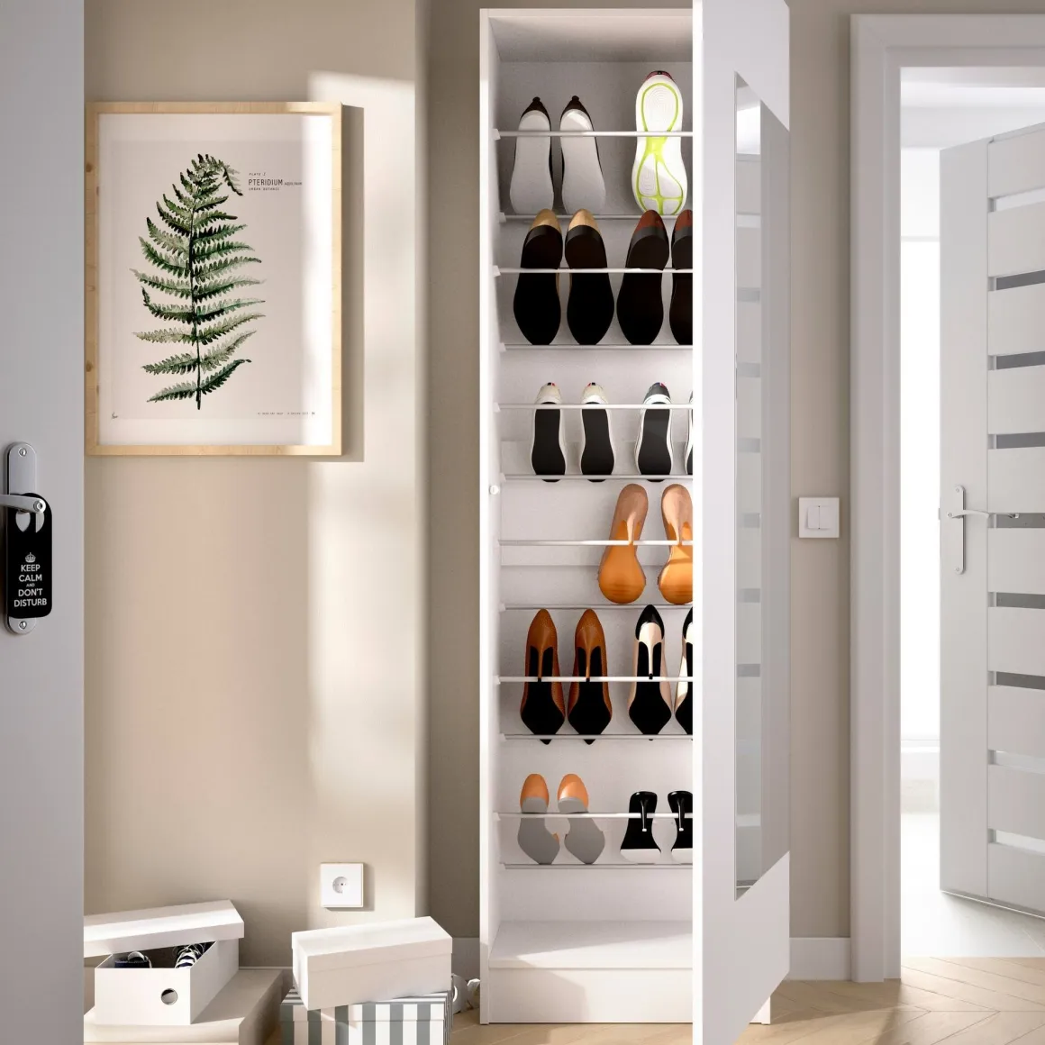 Scarpiera 12 paia bianca 50x185h cm - Arlanda