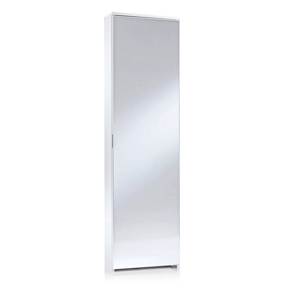 Bagno|Scarpiere > Dmora Scarpiera 10 paia bianca 50x178h cm con specchio - Amonature Bianco
