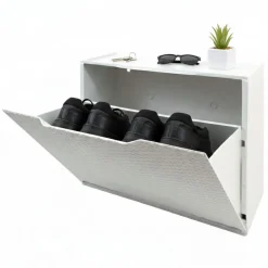 Bagno|Scarpiere > Dmora Scarpiera 6 paia bianca 51x40h cm in plastica - Aseo Bianco