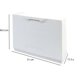 Bagno|Scarpiere > Dmora Scarpiera 6 paia bianca 51x40h cm in plastica - Aseo Bianco