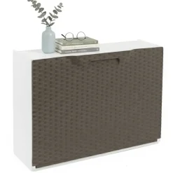 Scarpiera 6 paia tortora e bianca 51x40h cm - Aseo