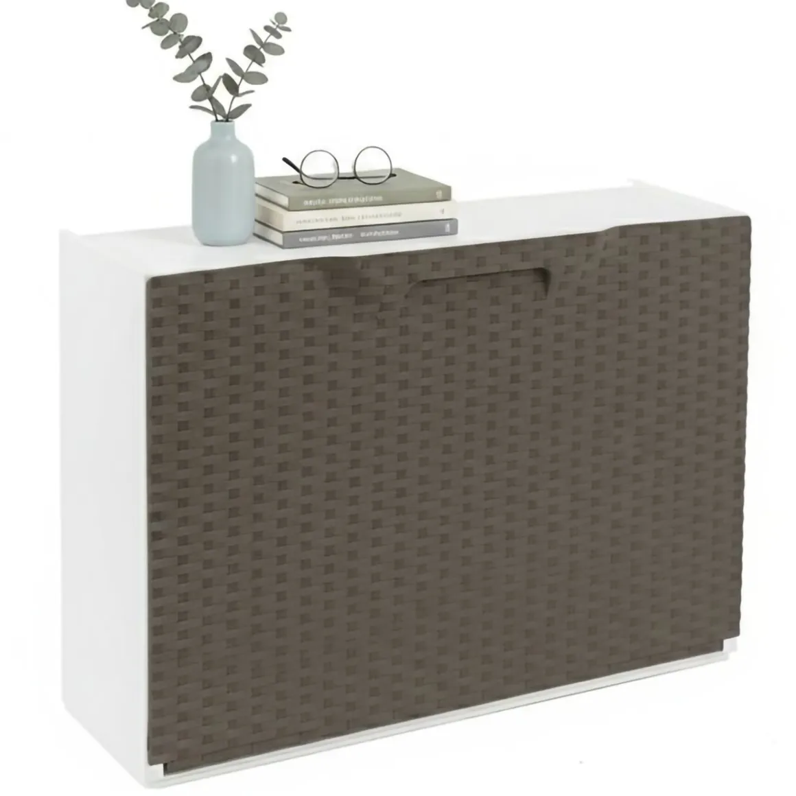 Scarpiera 6 paia tortora e bianca 51x40h cm - Aseo