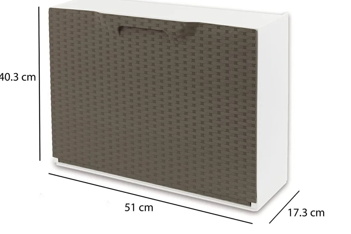 Scarpiera 6 paia tortora e bianca 51x40h cm - Aseo