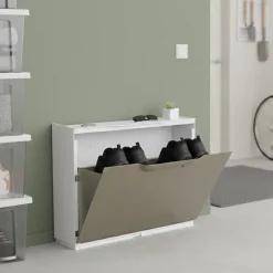 Bagno|Scarpiere > Dmora Scarpiera 6 paia tortora 51x40h cm - Avon Grigio Tortora