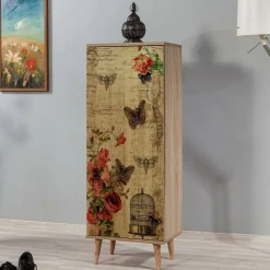 Scarpiere > Dmora Scarpiera quercia e multicolore 50x135h cm - Dacrydium Multicolore, Marrone Quercia