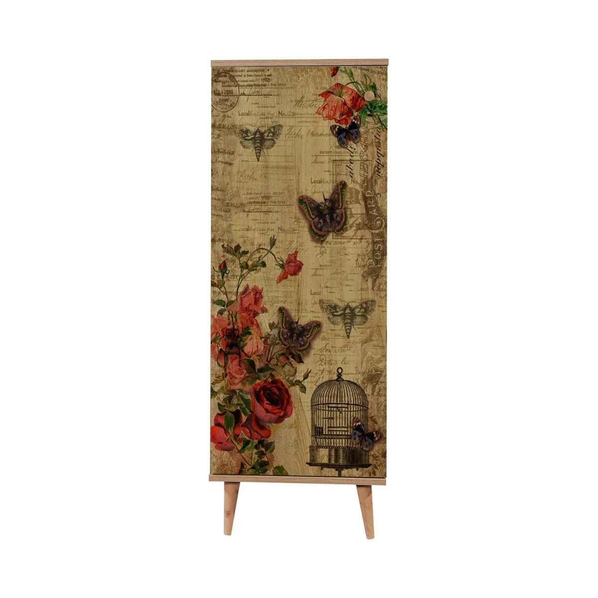 Scarpiere > Dmora Scarpiera quercia e multicolore 50x135h cm - Dacrydium Multicolore, Marrone Quercia