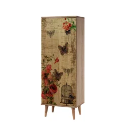 Scarpiere > Dmora Scarpiera quercia e multicolore 50x135h cm - Dacrydium Multicolore, Marrone Quercia