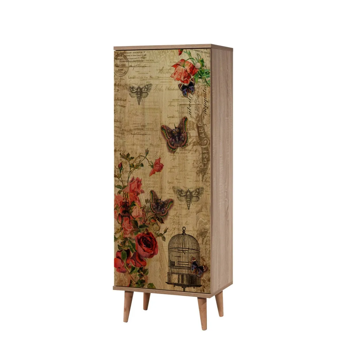 Scarpiere > Dmora Scarpiera quercia e multicolore 50x135h cm - Dacrydium Multicolore, Marrone Quercia