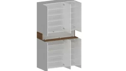 Bagno|Scarpiere > Dmora Scarpiera XL 7 ante rovere 114x200h cm - Charoite Bianco Rovere, Marrone Lucido