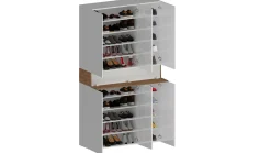 Bagno|Scarpiere > Dmora Scarpiera XL 7 ante rovere 114x200h cm - Charoite Bianco Rovere, Marrone Lucido