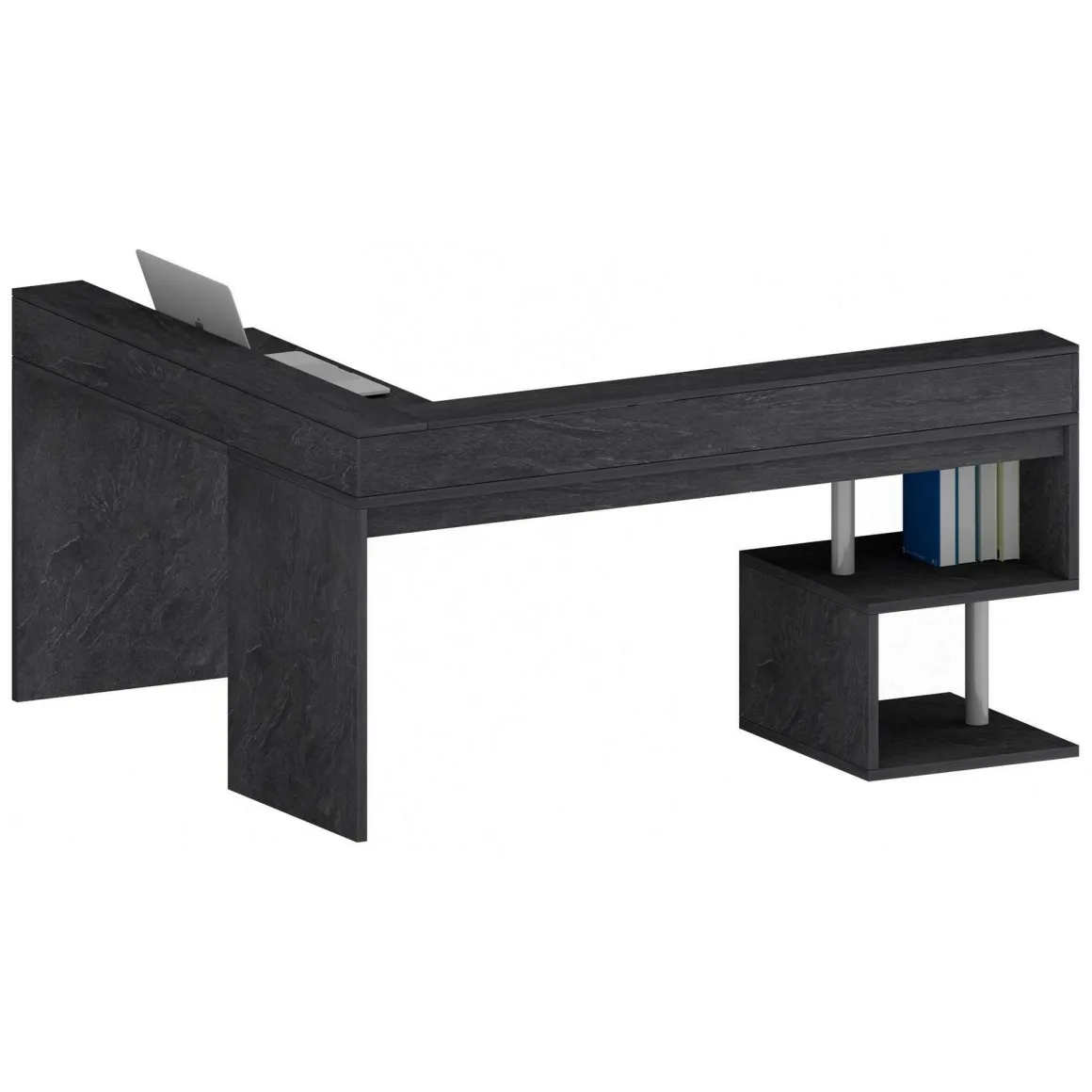 Scrivania angolare ardesia 180x93cm con porta pc - Auletta