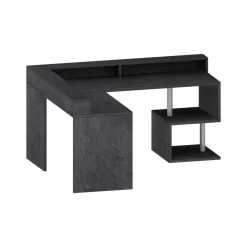 Scrivania angolare ardesia 180x93cm con porta pc - Auletta