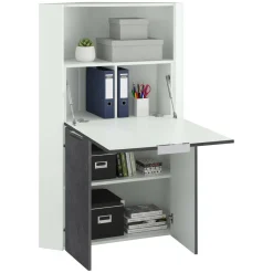 Scrivania angolare ardesia 70x57cm con libreria - Akiro