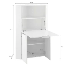 Scrivania angolare ardesia 70x57cm con libreria - Akiro