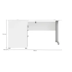 Scrivania angolare bianca e grigia 159x150cm con 3 cassetti - Alfango