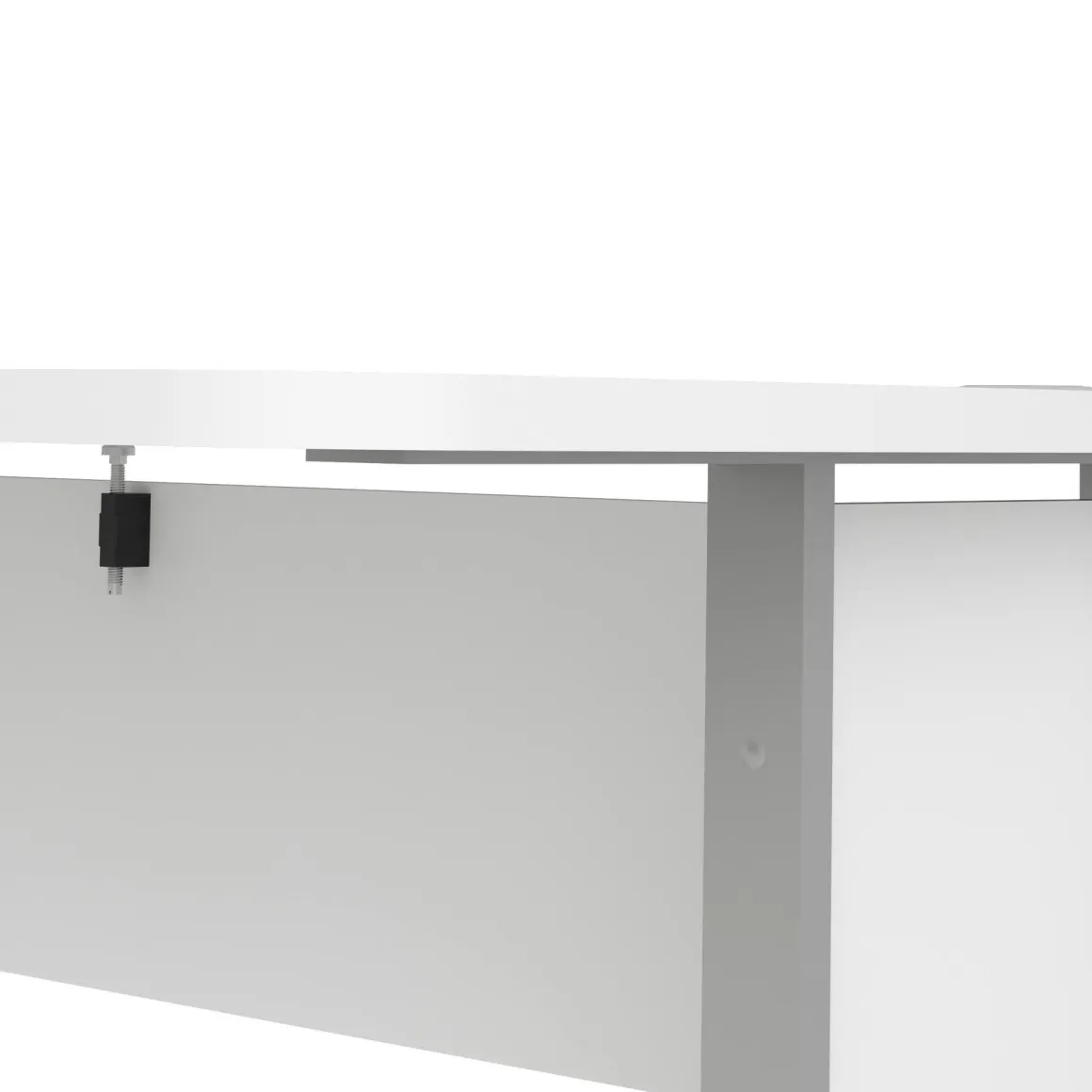 Scrivania angolare bianca e grigia 159x150cm con 3 cassetti - Alfango