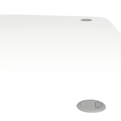 Scrivania angolare bianca e grigia 159x150cm con 3 cassetti - Alfango
