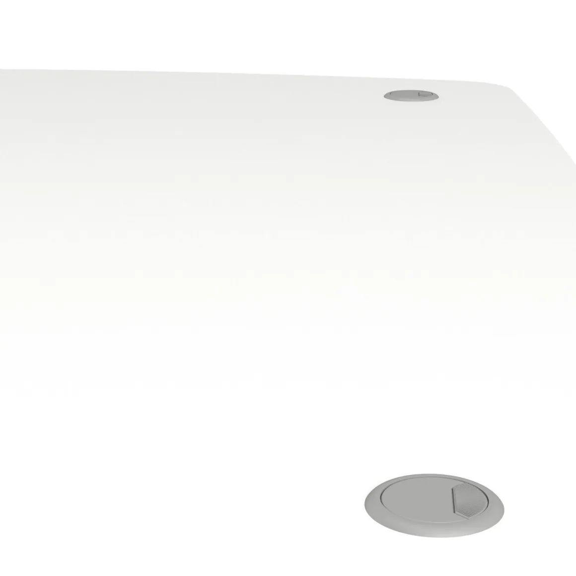 Scrivania angolare bianca e grigia 159x150cm con 3 cassetti - Alfango