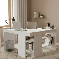 Ufficio|Camera Da Letto > Dmora Scrivania angolare bianca 120x78cm - Aksel Bianco