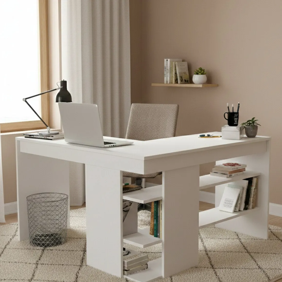 Scrivania angolare bianca 120x120cm - Emiliana