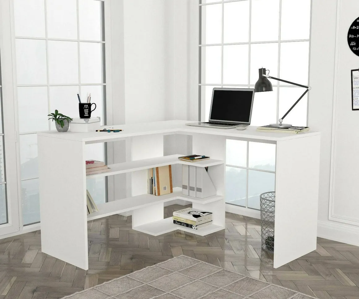 Scrivania angolare bianca 120x120cm - Emiliana