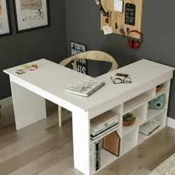 Ufficio|Camera Da Letto > Dmora Scrivania angolare bianca 130x130cm - Alik Bianco