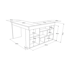 Ufficio|Camera Da Letto > Dmora Scrivania angolare bianca 130x130cm - Alik Bianco