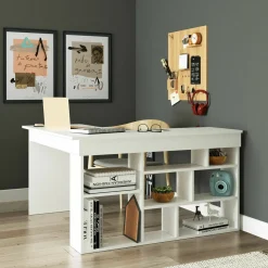 Ufficio|Camera Da Letto > Dmora Scrivania angolare bianca 130x130cm - Alik Bianco