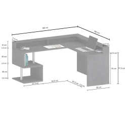 Scrivania angolare bianca 180x93cm con porta pc - Auletta