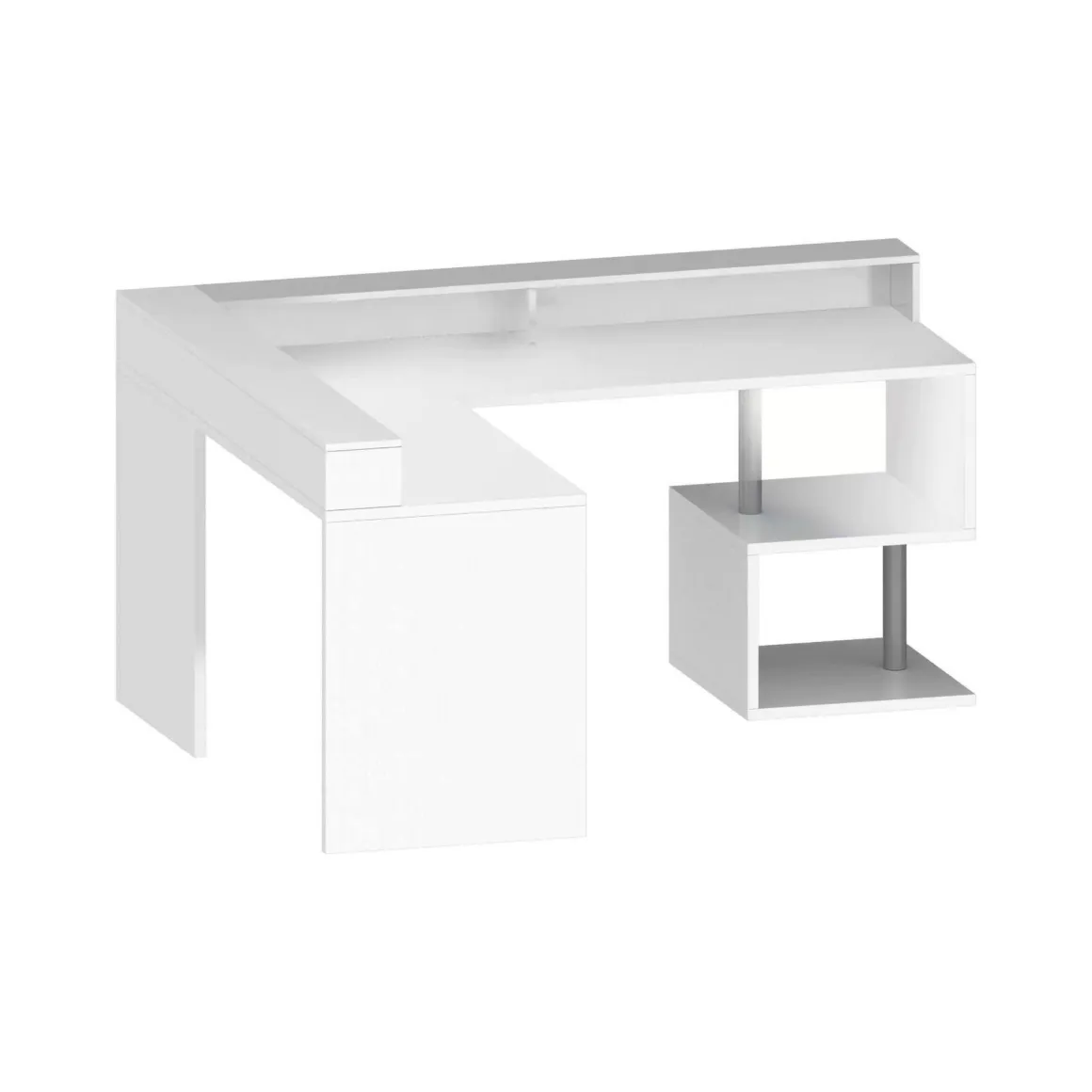Scrivania angolare bianca 180x93cm con porta pc - Auletta