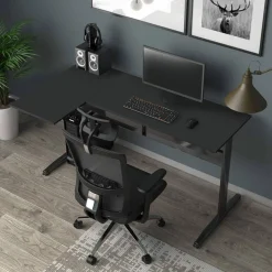 Ufficio|Camera Da Letto > Dmora Scrivania angolare nera 80x140cm struttura in metallo - Acua Nero