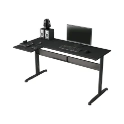 Ufficio|Camera Da Letto > Dmora Scrivania angolare nera 80x140cm struttura in metallo - Acua Nero