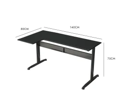 Ufficio|Camera Da Letto > Dmora Scrivania angolare nera 80x140cm struttura in metallo - Acua Nero