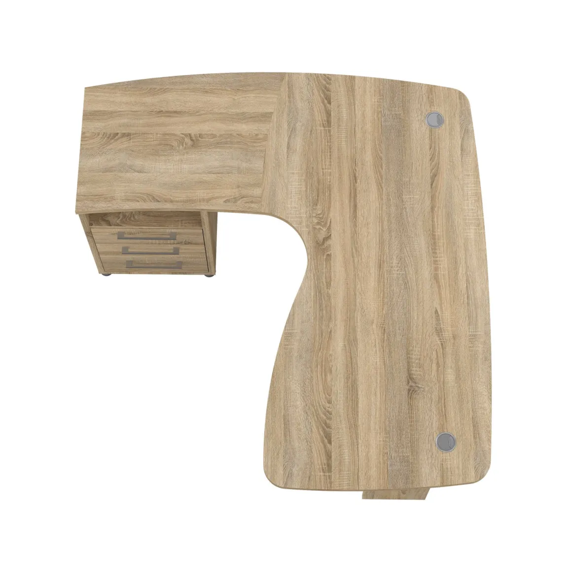 Scrivania angolare quercia 159x150cm con 3 cassetti - Lumpur