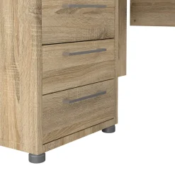 Scrivania angolare quercia 159x150cm con 3 cassetti - Lumpur