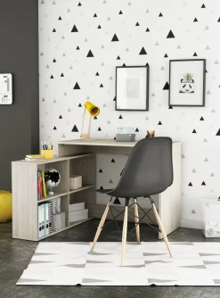 Scrivania angolare rovere e bianca 111x100cm - Kyarr