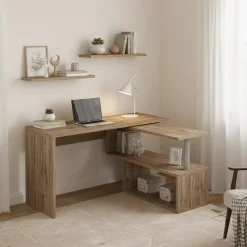 Ufficio|Camera Da Letto > Dmora Scrivania angolare rovere 120x50cm - Topazio Marrone Rovere