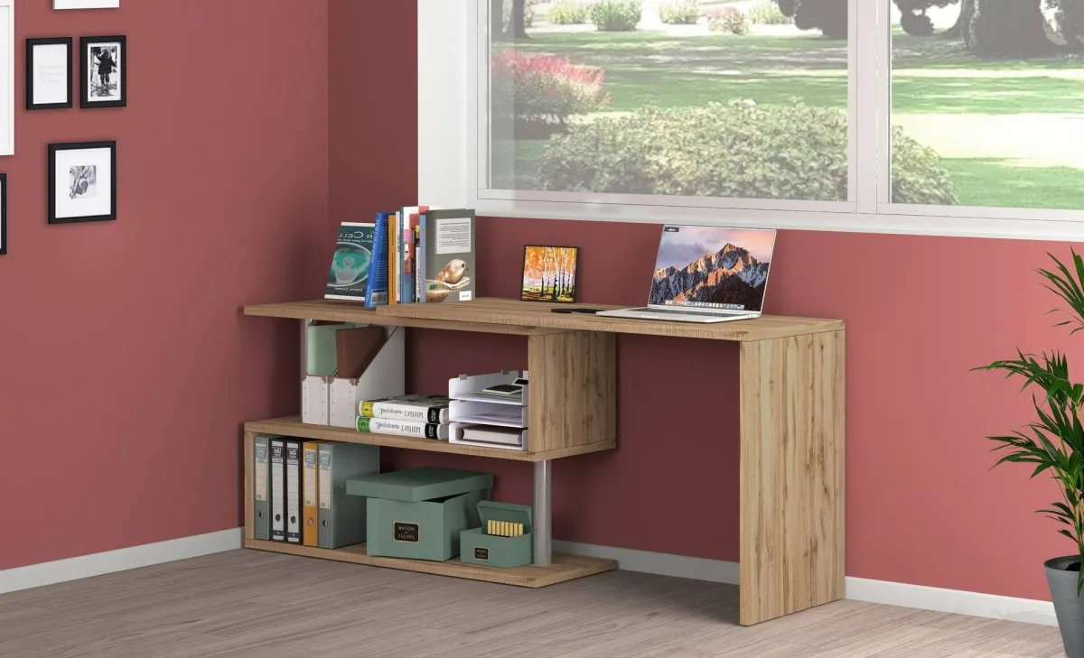 Ufficio|Camera Da Letto > Dmora Scrivania angolare rovere 120x50cm - Topazio Marrone Rovere